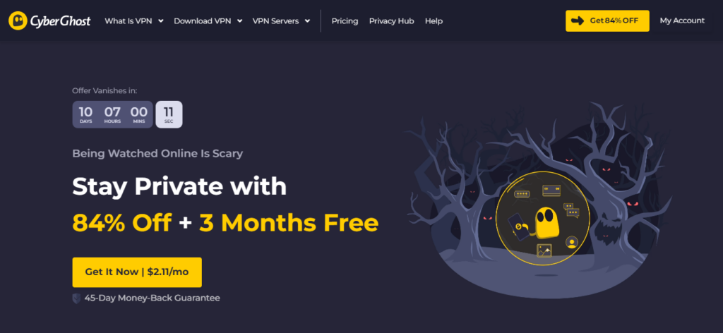 CyberGhost VPN - Torrent-friendly with great security features