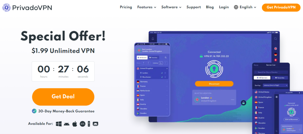 PrivadoVPN - User-friendly VPN and secure